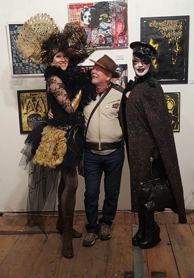 Artist Brian Parker Enjoying bygone days of fun in the art gallery!